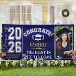 Personalised Congratulations Photo Banner with Name and Quote Class of 2026 Graduation Backdrop Party Decor Gift for Graduates