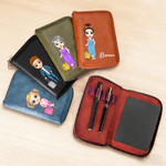 Carnet de notes personnalisé en cuir PU avec porte-stylo Planificateur de voyage Utilisation quotidienne Cadeau d'anniversaire pour les amoureux du voyage