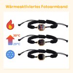 Personalisiertes verstellbares Armband mit verstecktem wärmeaktiviertem Foto Textgravur Geburtstag Valentinstag Jahrestag Geschenk für Freunde Paare