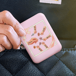 Gepersonaliseerde Hand Geboorte Bloem Dubbelzijdige Make-up Spiegel met Naam en LED Licht Moederdag Verjaardagscadeau voor Mama Oma