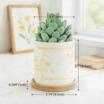 Personlig 6-fotokollage Födelseblomma Keramisk växtkruka med namn och bambubricka Mors dag Födelsedagspresent till mamma mormor