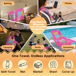 Personalisierte bunte Leopard Plaid überdimensioniert schnell trockenen Strand Handtuch mit Namen Outdoor-Aktivitäten Strand Party Geburtstag Geschenk für Frauen Besties Familie