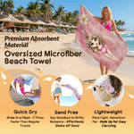 Personlig tegneserie karakter fødsel blomst hurtigtørkende overdimensjonert mykt badehåndkle med navn svømming strandfest bursdagsgave til gutter jenter venner