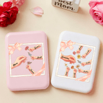 Gepersonaliseerde Hand Geboorte Bloem Dubbelzijdige Make-up Spiegel met Naam en LED Licht Moederdag Verjaardagscadeau voor Mama Oma