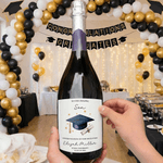 Personalized Graduation Cap Waterproof Wine Stickers Labels with Title Name Year Graduation Gift for Graduates
