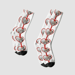 Personalised Romantic Heart Face Photo Mid-Calf Knee-High Socks Valentine's Day Anniversary Gift for Generation Z Lover Girlfriend Boyfriend