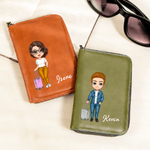 Carnet de notes personnalisé en cuir PU avec porte-stylo Planificateur de voyage Utilisation quotidienne Cadeau d'anniversaire pour les amoureux du voyage