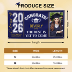 Personalised Congratulations Photo Banner with Name and Quote Class of 2026 Graduation Backdrop Party Decor Gift for Graduates