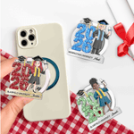Personalisierte Cartoon Graduation Charakter Acryl magnetische Telefongriff mit Schulname Jahr und Name Graduierung Geschenk für Absolventen