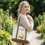 Sac en toile avec nom Anniversaire Anniversaire Douche de Mariage Cadeau pour Femmes Demoiselles d'Honneur