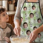 Gepersonaliseerd Beste Mama Papa Ooit Gezicht Foto's Verstelbaar Schort met Titel Verjaardag Moederdag Cadeau voor Kookliefhebber