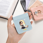 Personalisierte Kreuz Bibel Buch Cartoon Gebet Charakter PU Leder Rosenkranz Tasche mit Namen Taufe Konfirmation Geschenk für christliche Frau