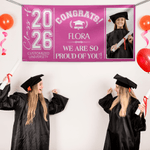 Personalised Congratulations Photo Banner with Name and Quote Class of 2026 Graduation Backdrop Party Decor Gift for Graduates