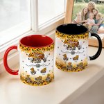 Personalised Bear Mom and 1-6 Baby Bears Sunflower Leopard Print 11 oz 15 oz Ceramic Mug with Names Mother's Day Gift for Mom