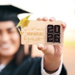 Gepersonaliseerde Class of 2026 Graduation Cap Houten Geldhouder met Naam Afstudeergeschenk voor Afgestudeerden
