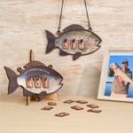 Personalized Fish Caught This Year Hanging Sign with Name Father's Day New Year Birthday Gift for Dad Grandpa Fisherman