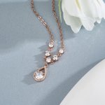 Personalized Mermaid Teardrop Necklace with Birthstone Dainty Jewellery Birthday Anniversary Gift for Girlfriend Woman