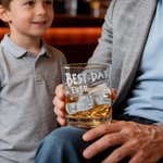 Personalized Best Dad Ever Fist 10 oz Rock Whiskey Glass with Names Old Fashioned Father's Day Birthday Gift for Man Whiskey Enthusiast