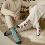 Personalised Romantic Heart Face Photo Mid-Calf Knee-High Socks Valentine's Day Anniversary Gift for Generation Z Lover Girlfriend Boyfriend