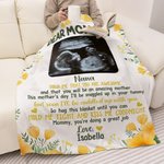 Personalisierte Multicolor Ultraschall Foto weiche Fleecedecke mit Namen Schwangerschaft Baby Dusche Zimmer Dekoration Muttertag Geschenk für Mama Großmutter