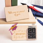 Gepersonaliseerde Class of 2026 Graduation Cap Houten Geldhouder met Naam Afstudeergeschenk voor Afgestudeerden