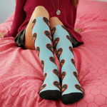 Personalised Romantic Heart Face Photo Mid-Calf Knee-High Socks Valentine's Day Anniversary Gift for Generation Z Lover Girlfriend Boyfriend