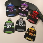 Personalised Ice Hockey Jersey Keychain with Embroidered Number and Name Daily Use Game Day Anniversary Gift for Hockey Players