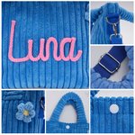 Personalisierte niedliche Blume Lollipop Erdbeere Name Cord Crossbody Tasche Geburtstag zurück zu Schule Geschenk für Mädchen Kleinkinder Kinder