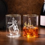 Personligt whiskyglas med humoristisk finger-design 370 ml rolig present till vän perfekt för fredagsmys