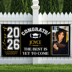 Personalised Congratulations Photo Banner with Name and Quote Class of 2026 Graduation Backdrop Party Decor Gift for Graduates