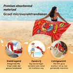 Gepersonaliseerde Superheld-stripontwerp Strandhanddoek met Ster en Naam Extra Groot en Sneldrogend Strandfeest- en Verjaardagscadeau voor Kinderen