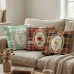 Personalizado Vintage Plaid Nacimiento Flor Suave Funda de Almohada con Nombre Decoración del Hogar Día de la Madre Regalo para Mamá Mujer
