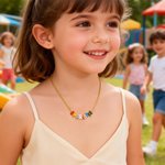 Personalised Colourful 3D Enamel Bubble Letter Name Sterling Silver Necklace Minimalist Jewellery Birthday Gift for Women Kids