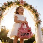 Personalisierte niedliche Blume Lollipop Erdbeere Name Cord Crossbody Tasche Geburtstag zurück zu Schule Geschenk für Mädchen Kleinkinder Kinder