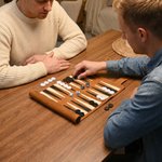 Gepersonaliseerde Microfiber PU Lederen Backgammon Set met Naam Verjaardag Bordspel Nacht Cadeau voor Gamers Mannen
