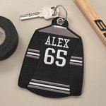 Personalised Ice Hockey Jersey Keychain with Embroidered Number and Name Daily Use Game Day Anniversary Gift for Hockey Players