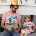 Camiseta personalizada de 100% algodón con casco de motocicleta padre e hijo y nombre regalo del Día del Padre para papá o familia
