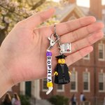 Personalizzato 3D Pixel Block Style Graduate Card Keychain Set con nome e bouquet Regalo di laurea felice per i compagni di classe laureati