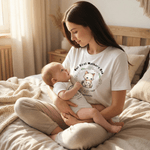 Personalised Cute Mom Baby Animal Wreath Heart100% Cotton T-shirt Baby Bodysuit Matching Outfit with Names 1st Mother's Day Gift for Baby New Mom