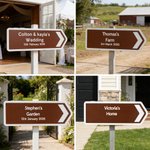 Personalized Metal Arrow Wedding Sign with Text Wedding Reception Signage Direction Preparing Gift for Newlyweds