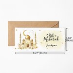 Personalizzato Eid Mubarak Cartoon Ramadan Kid Star Golden Luster Money Holder Cash Wallet con nome e busta Ramadan Eid Gift per ragazzi ragazze