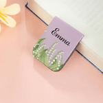 Marque-page magnétique en cuir PU avec fleur de naissance aquarelle personnalisée Utilisation quotidienne Club de lecture Cadeau d'anniversaire pour le rat de bibliothèque Amoureux des livres