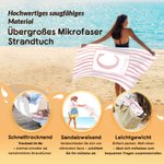 Personalisiertes Strandtuch mit Aquarell-Streifen | mit Namen und Initiale | schnelltrocknend | Badetuch | Sommer Urlaub Geschenk für Familie Freunde