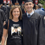 T-shirt personnalisé multicolore avec photo de fierté, 100% coton, avec nom, à porter au quotidien, pour fêter la remise des diplômes Cadeau pour la famille