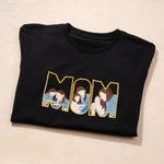 Personalized Embroidered Dad Mom 3 Photos Soft T-shirt Sweatshirt Hoodie Daily Wear Birthday Anniversary Gift for Parents