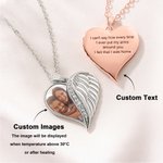 Gepersonaliseerde foto engelvleugel hart ketting met tekst Herdenking Verjaardag Verjaardag Gift voor vrouwen Pet Lovers