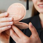 Personalized You Are Beautiful Birth Flower Portable Compact Pocket Makeup Mirror with Name Graduation Birthday Gift for Her