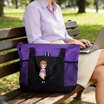 Personalized Professional Cartoon Character Oxford Tote Bag with Name Daily Use Office Birthday Gift for Colleagues Workmates