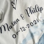 Personalized Mountain Soft Woven Throw Blanket with Names and Special Date Home Use Anniversary Valentine's Day Gift for Couples