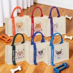 Personalised Cartoon Pet Portrait Tote Bag with Name and Pattern Reusable Pet Outing Daily Use Birthday Gift for Pet Owner
